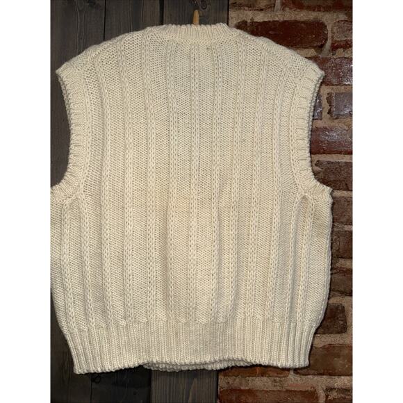 Charter Club Made In Ireland 100% Wool Women's Sweater Vest Size L In Cream EUC - Picture 8 of 10